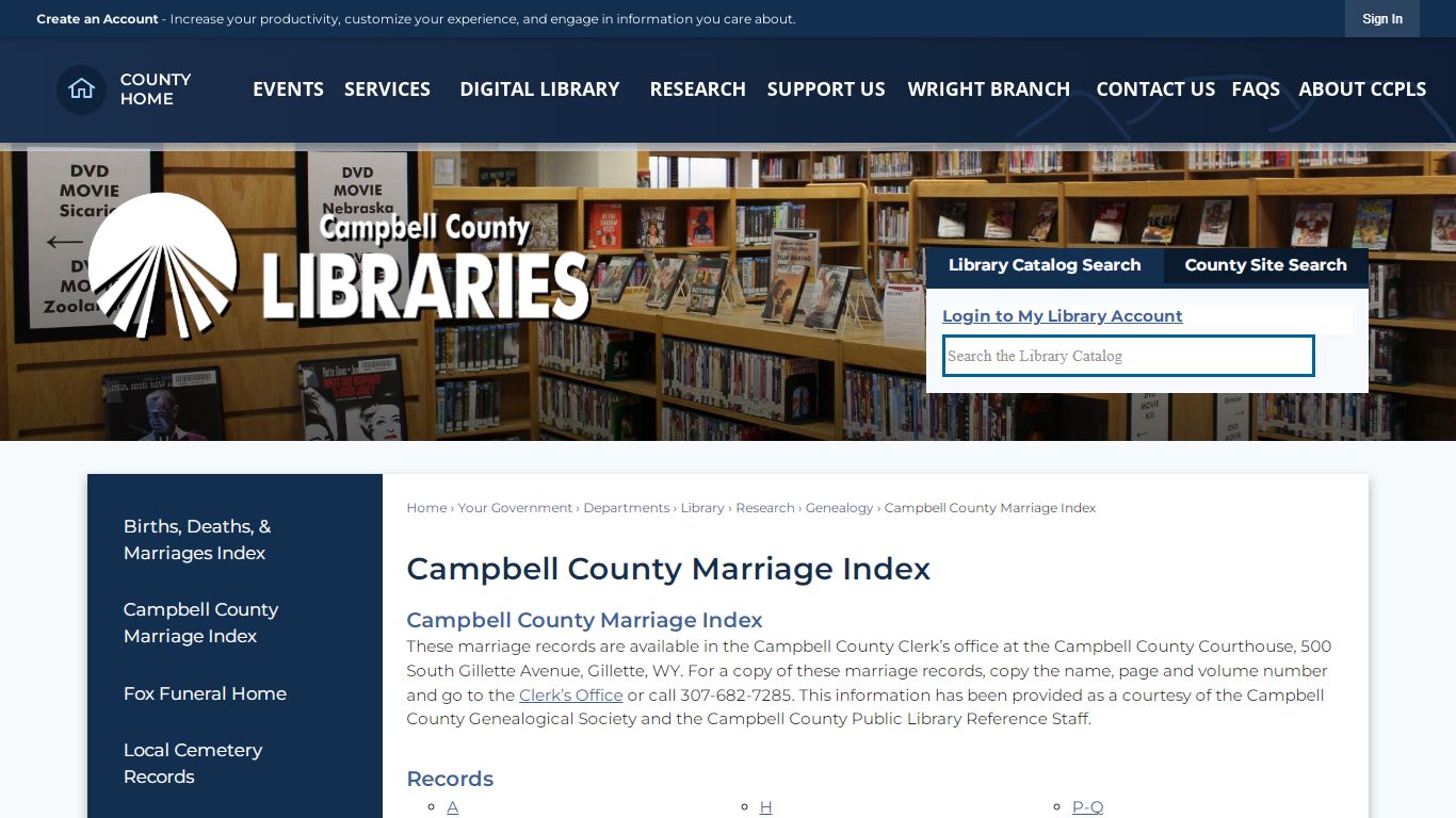 Campbell County Marriage Index